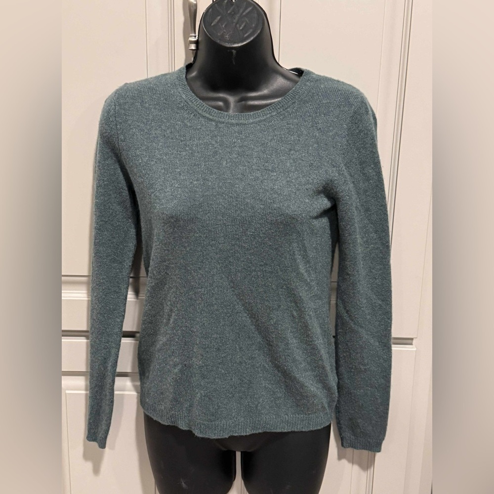 Ellen Tracy 100% cashmere Teal Sweater Top XS